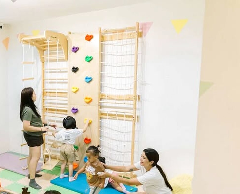 The climbing wall, on a busy afternoon